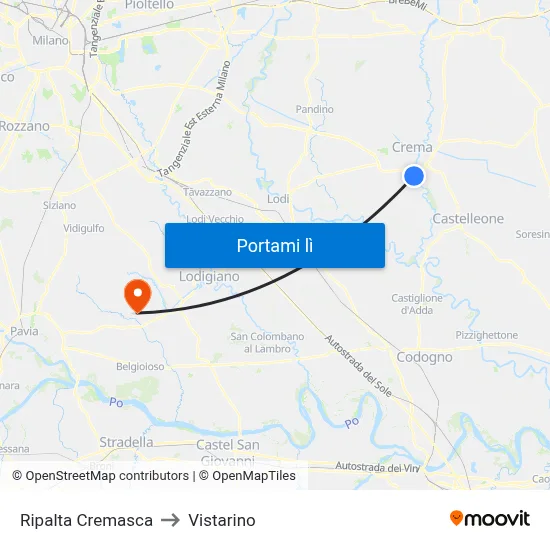 Ripalta Cremasca to Vistarino map
