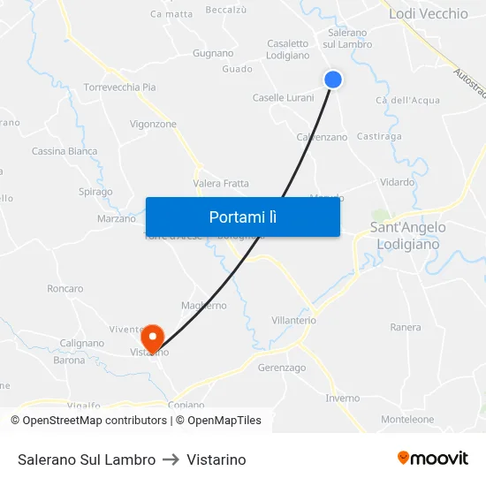 Salerano Sul Lambro to Vistarino map