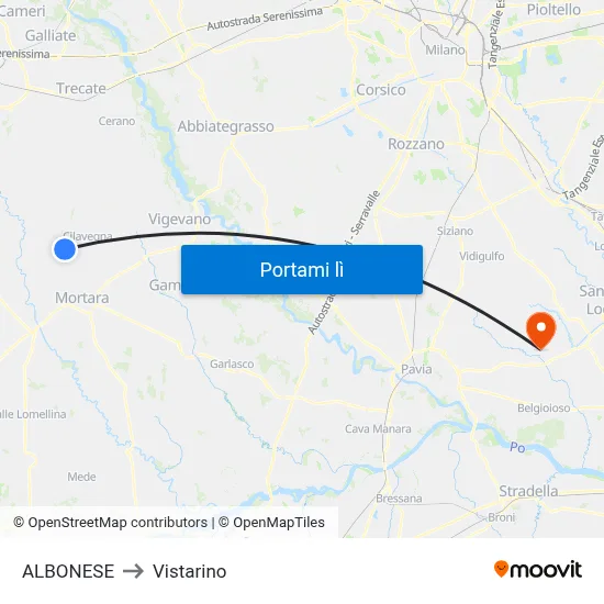 ALBONESE to Vistarino map