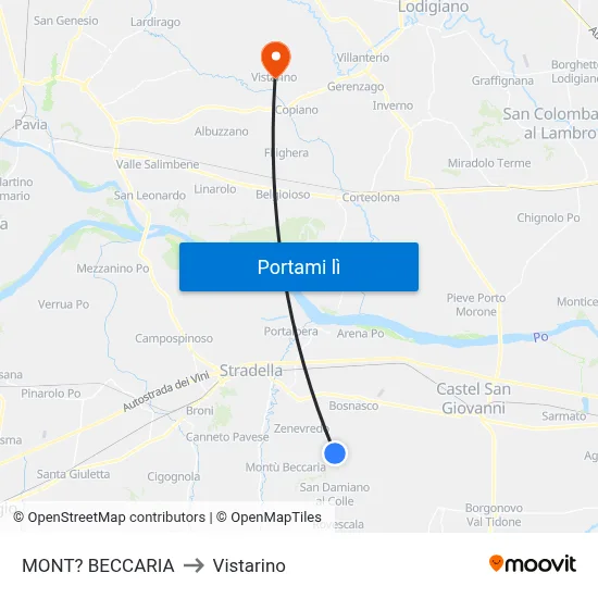 MONT? BECCARIA to Vistarino map