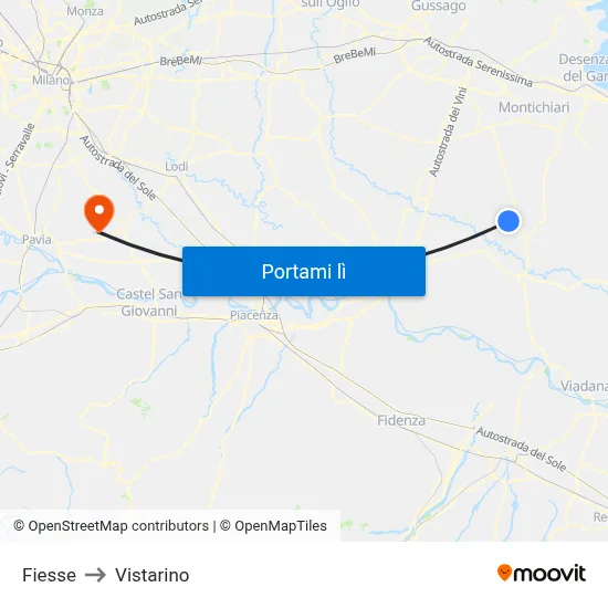 Fiesse to Vistarino map