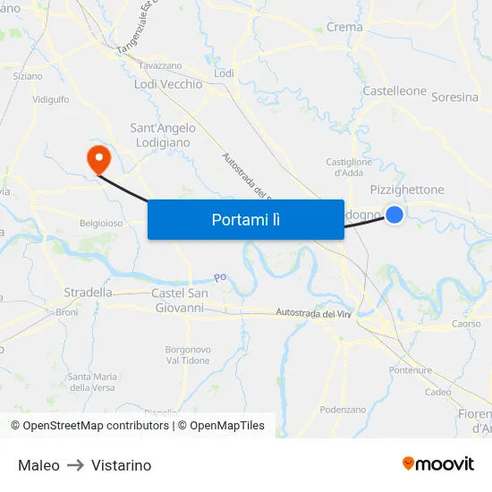 Maleo to Vistarino map