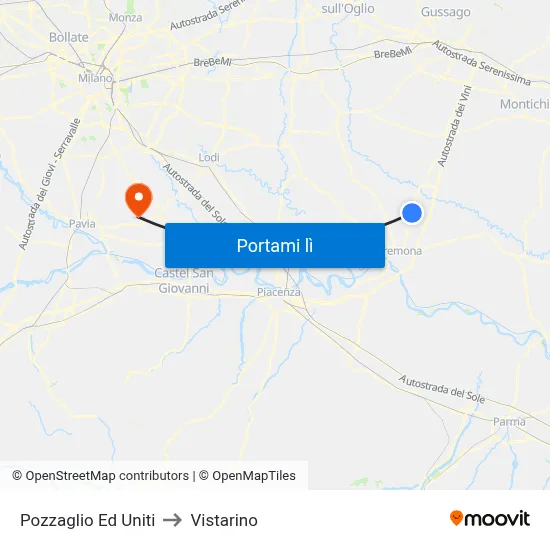 Pozzaglio Ed Uniti to Vistarino map