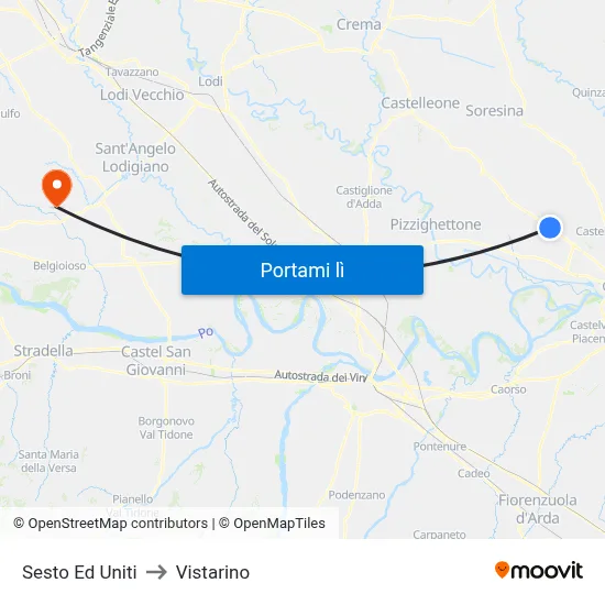 Sesto Ed Uniti to Vistarino map