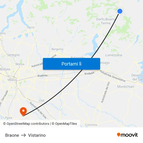 Braone to Vistarino map