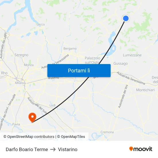 Darfo Boario Terme to Vistarino map