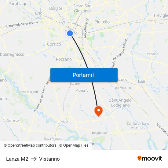 Lanza M2 to Vistarino map