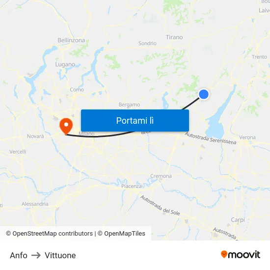 Anfo to Vittuone map