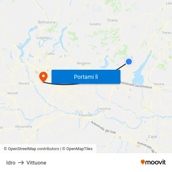 Idro to Vittuone map