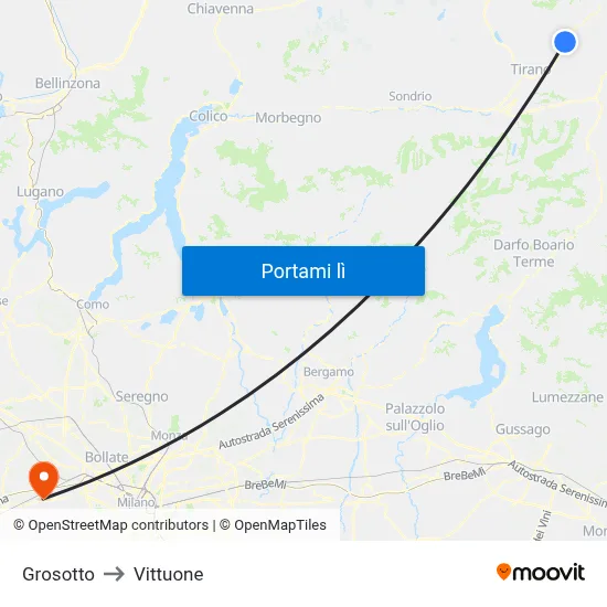 Grosotto to Vittuone map