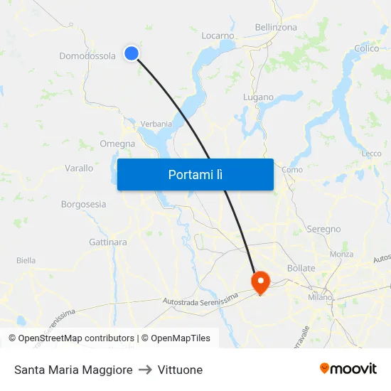 Santa Maria Maggiore to Vittuone map