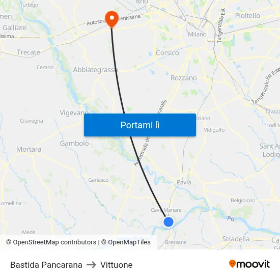 Bastida Pancarana to Vittuone map