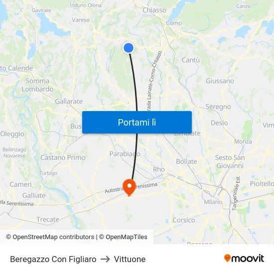 Beregazzo Con Figliaro to Vittuone map