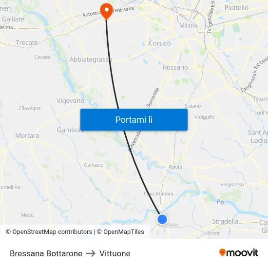 Bressana Bottarone to Vittuone map