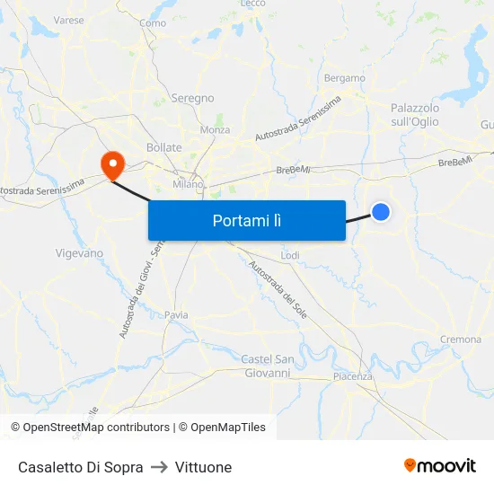Casaletto Di Sopra to Vittuone map