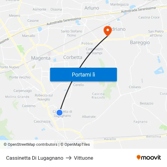 Cassinetta Di Lugagnano to Vittuone map