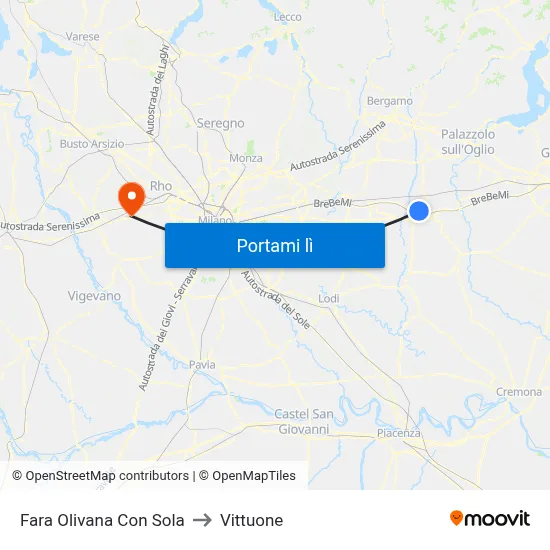 Fara Olivana Con Sola to Vittuone map