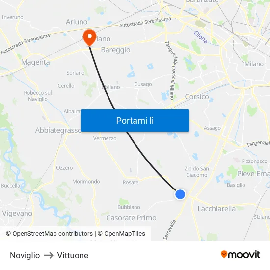 Noviglio to Vittuone map