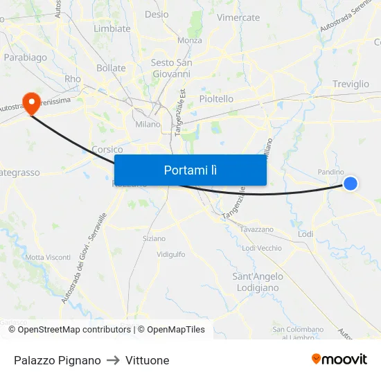 Palazzo Pignano to Vittuone map
