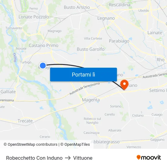 Robecchetto Con Induno to Vittuone map