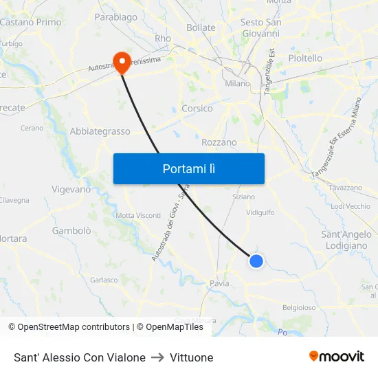Sant' Alessio Con Vialone to Vittuone map