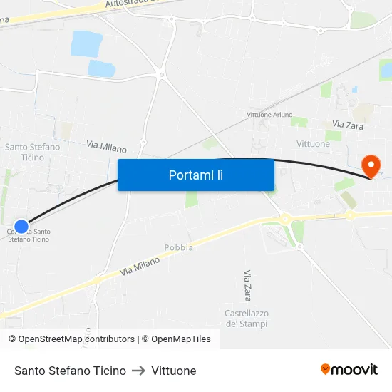 Santo Stefano Ticino to Vittuone map