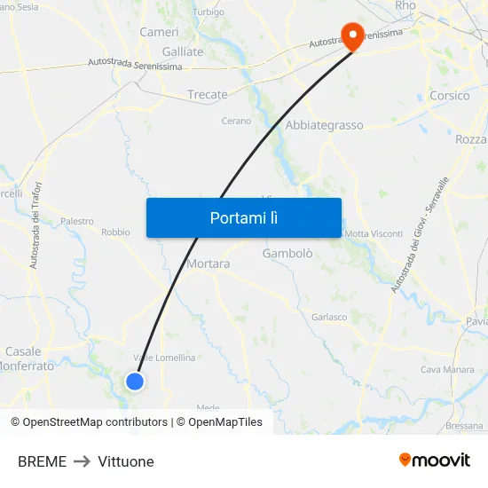 BREME to Vittuone map