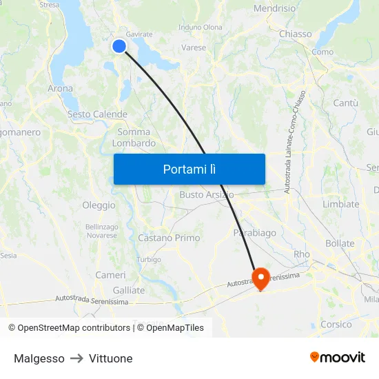 Malgesso to Vittuone map