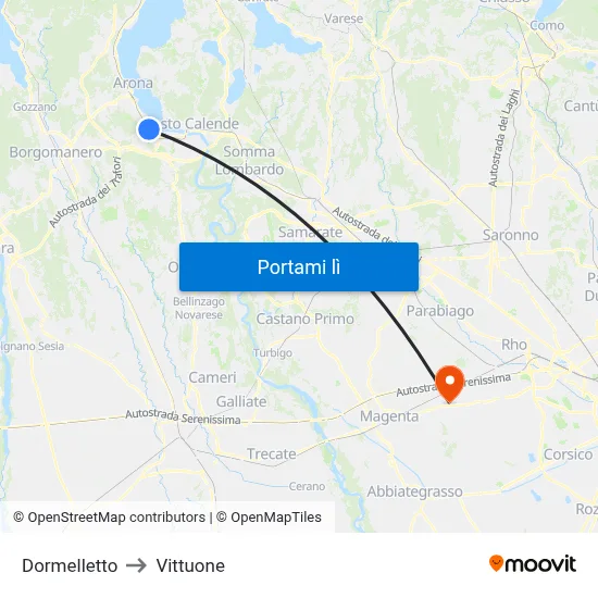 Dormelletto to Vittuone map