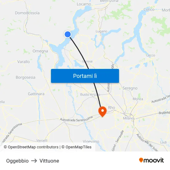 Oggebbio to Vittuone map