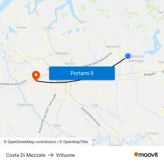 Costa Di Mezzate to Vittuone map