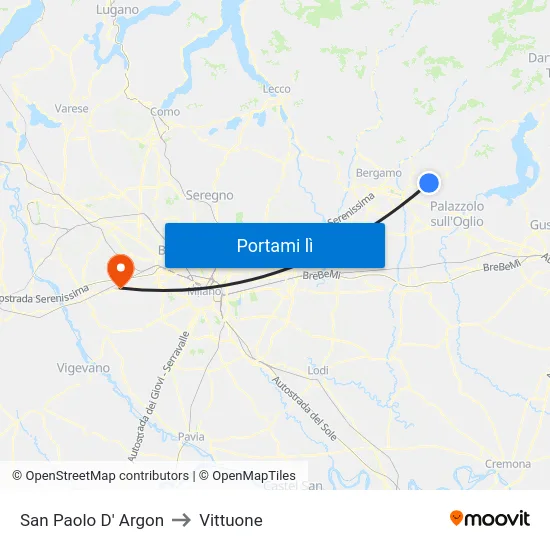 San Paolo D' Argon to Vittuone map