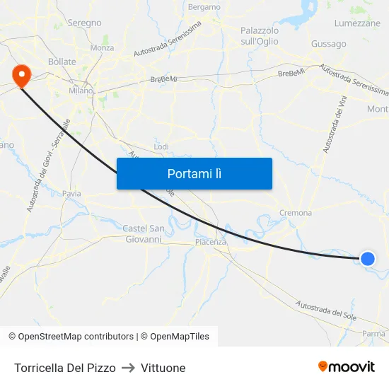 Torricella Del Pizzo to Vittuone map