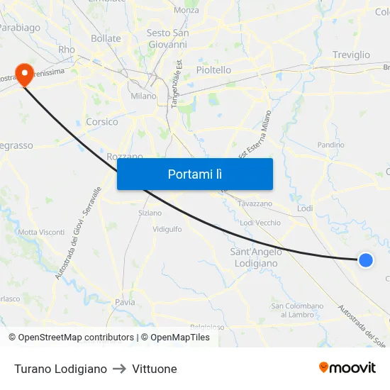 Turano Lodigiano to Vittuone map
