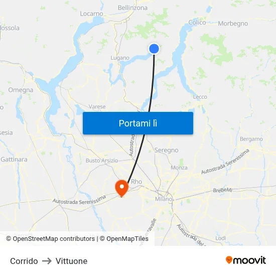 Corrido to Vittuone map