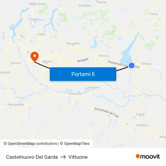 Castelnuovo Del Garda to Vittuone map
