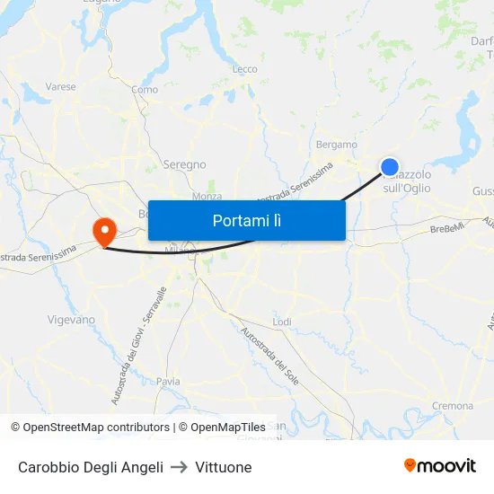 Carobbio Degli Angeli to Vittuone map