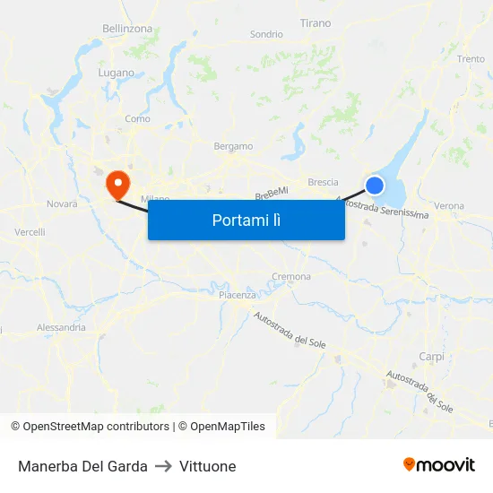 Manerba Del Garda to Vittuone map