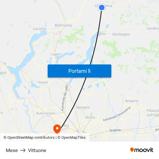 Mese to Vittuone map