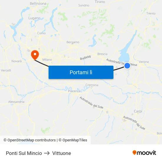 Ponti Sul Mincio to Vittuone map