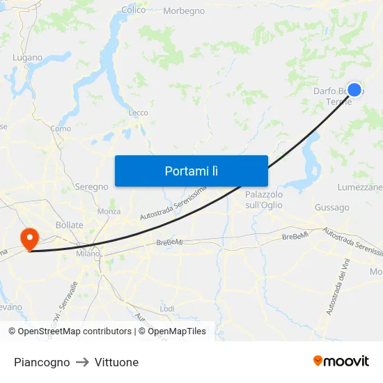 Piancogno to Vittuone map