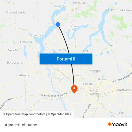 Agra to Vittuone map