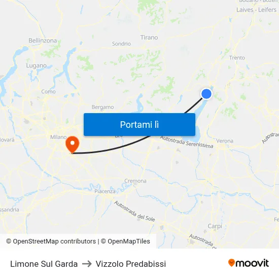 Limone Sul Garda to Vizzolo Predabissi map