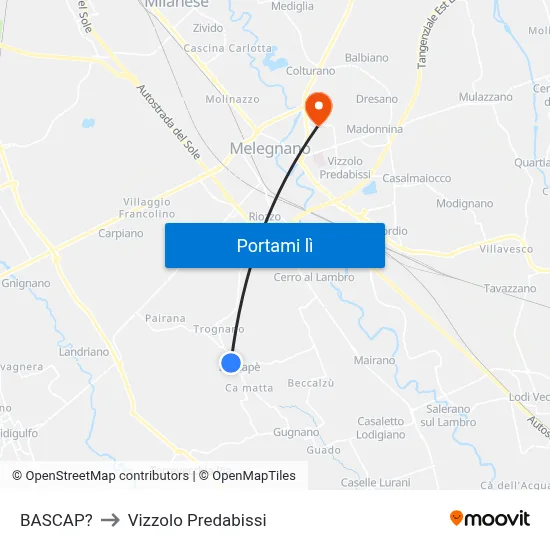 BASCAP? to Vizzolo Predabissi map