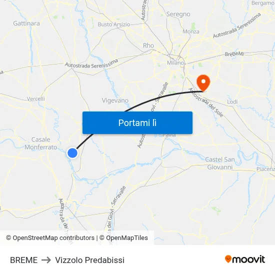 BREME to Vizzolo Predabissi map
