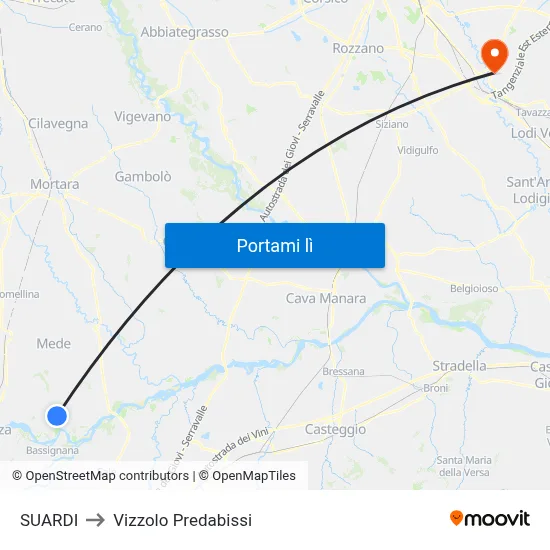 SUARDI to Vizzolo Predabissi map