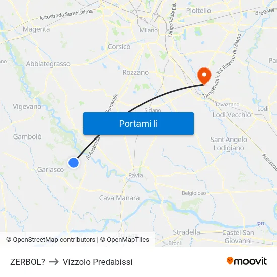 ZERBOL? to Vizzolo Predabissi map