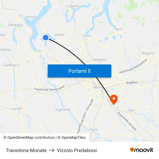 Travedona-Monate to Vizzolo Predabissi map