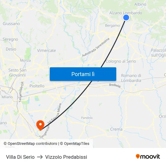 Villa Di Serio to Vizzolo Predabissi map