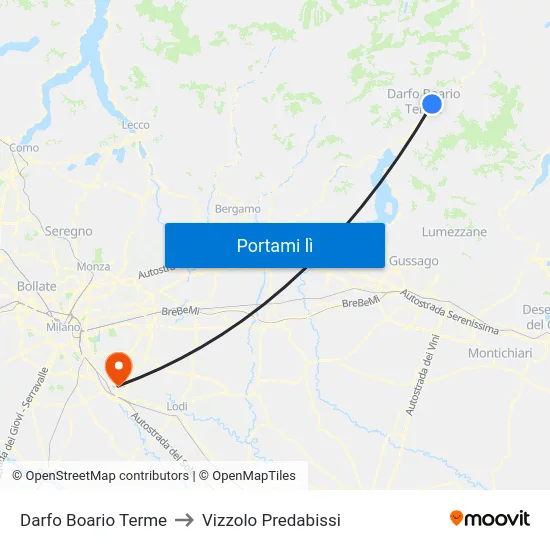 Darfo Boario Terme to Vizzolo Predabissi map